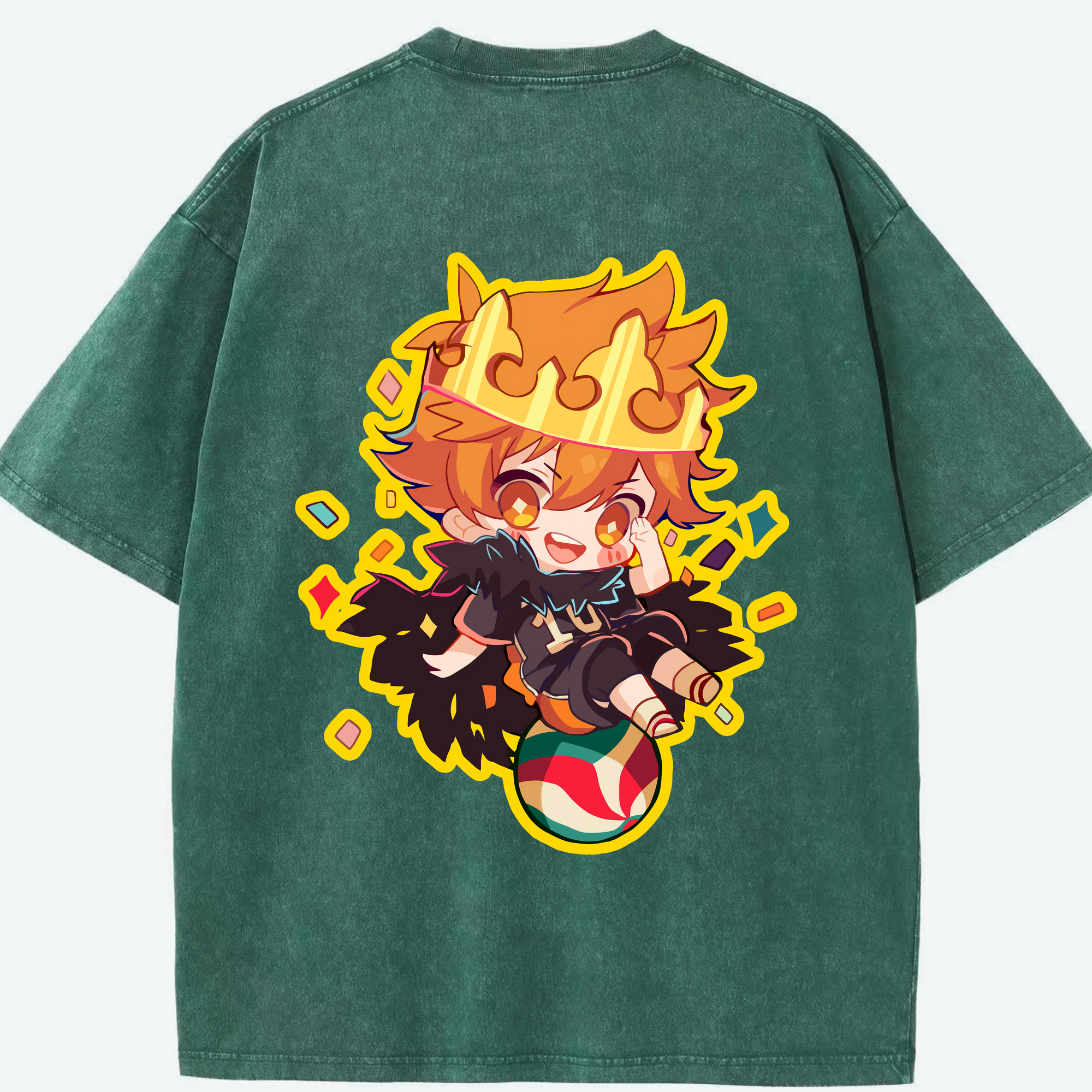 （画像用） ハイキュー!! Haikyu!! 綿100% ヴィンテージ風 半袖Tシャツ（背面プリント）